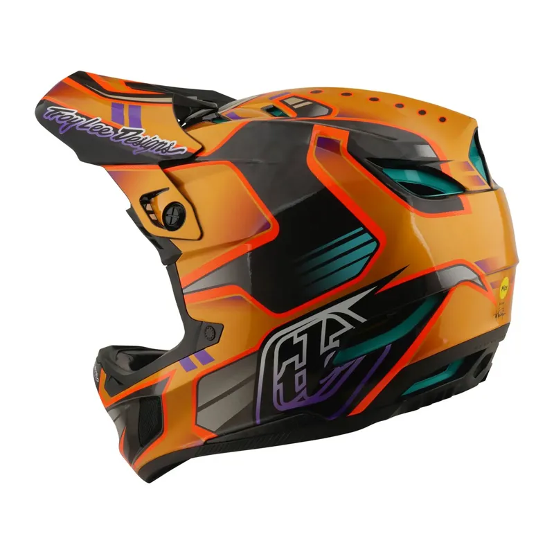 Troy Lee Designs D4 Carbon Mips Full Face Helmet - Crest Gold-2