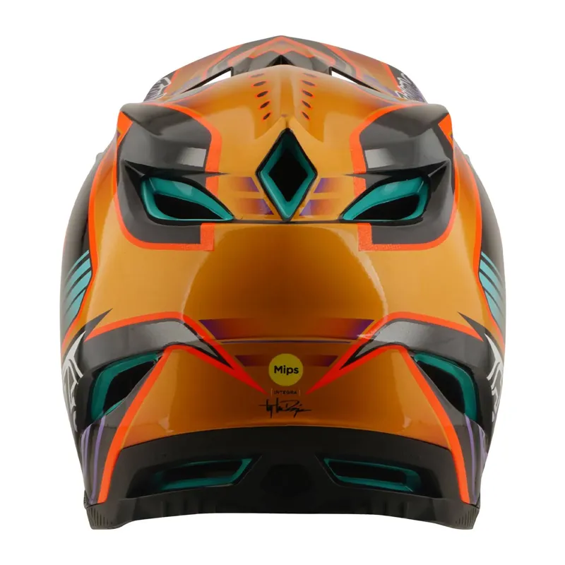 Troy Lee Designs D4 Carbon Mips Full Face Helmet - Crest Gold-6