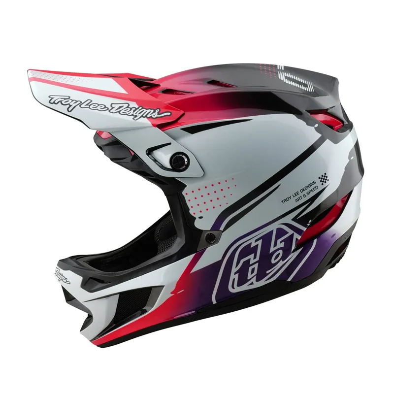Troy Lee Designs D4 Carbon Mips Full Face Helmet - Drip White