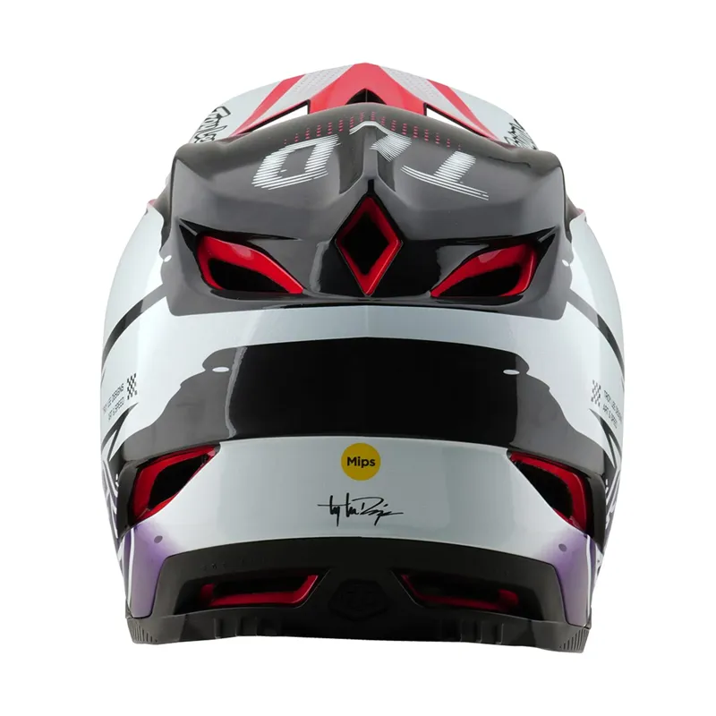 Troy Lee Designs D4 Carbon Mips Full Face Helmet - Drip White-6