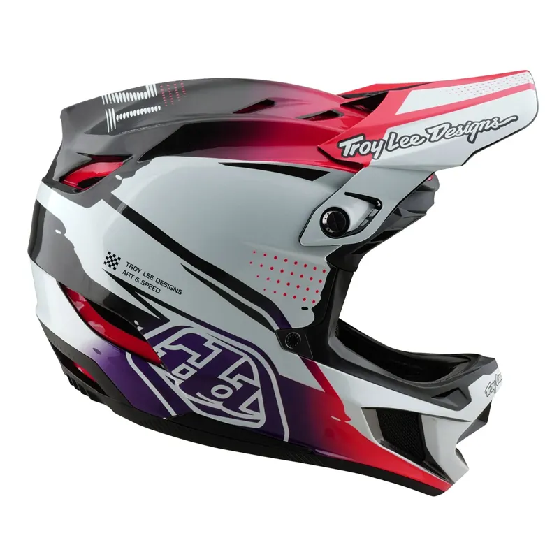 Troy Lee Designs D4 Carbon Mips Full Face Helmet - Drip White-1