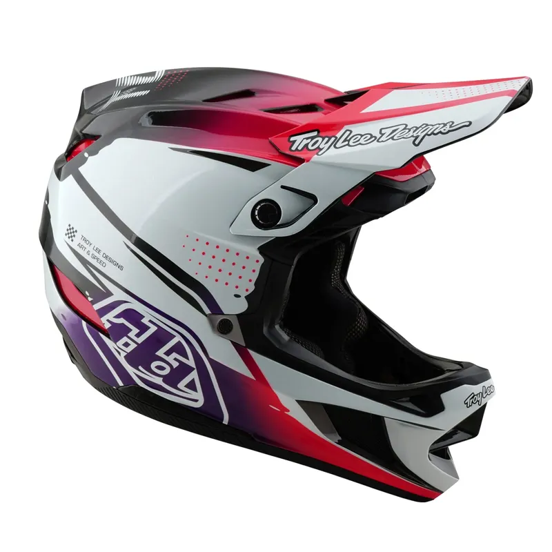 Troy Lee Designs D4 Carbon Mips Full Face Helmet - Drip White-3