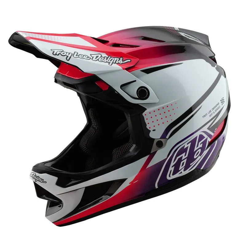 Troy Lee Designs D4 Carbon Mips Full Face Helmet - Drip White-2
