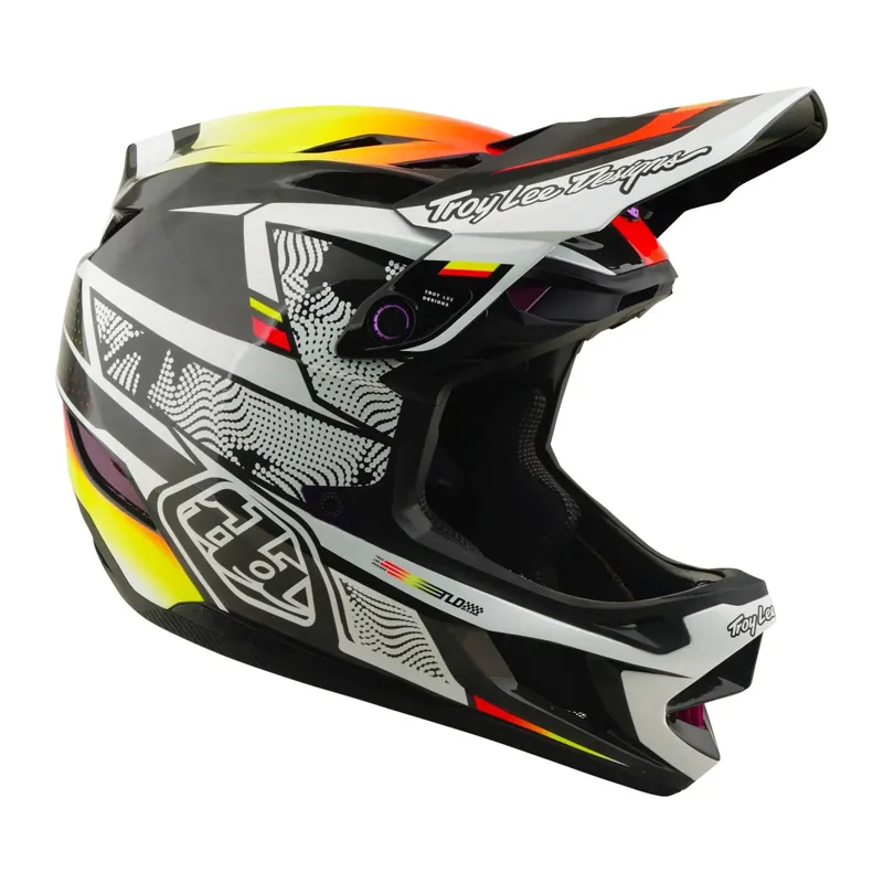 Troy Lee Designs D4 Carbon Mips Full Face Helmet - Lined Up Black-1