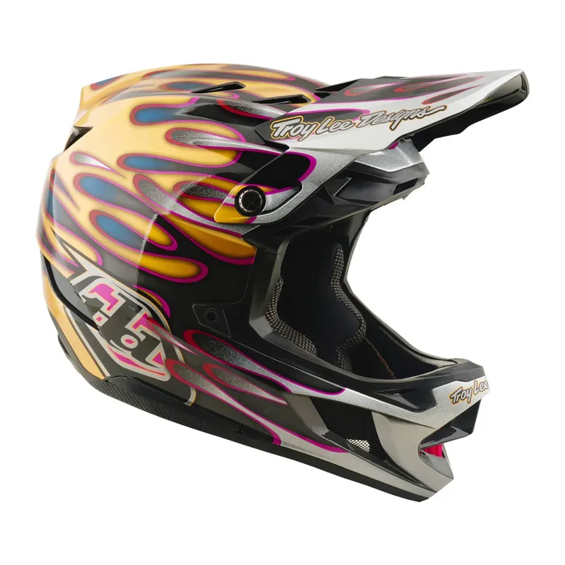 Troy Lee Designs D4 Carbon Mips Full Face Helmet - Overspray Gold/Black-1