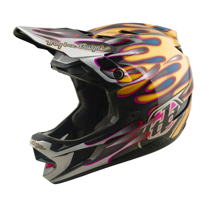 Troy Lee Designs D4 Carbon Mips Full Face Helmet - Overspray Gold/Black