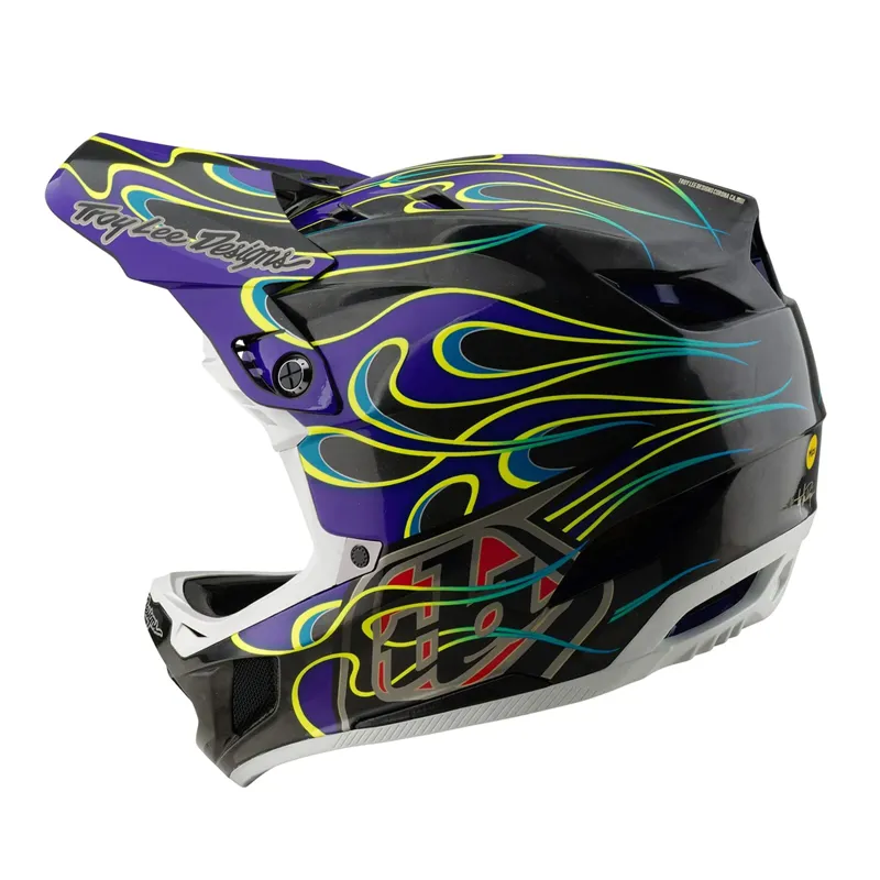 Troy Lee Designs D4 Carbon Mips Full Face Helmet - Torched Black/Purple-4