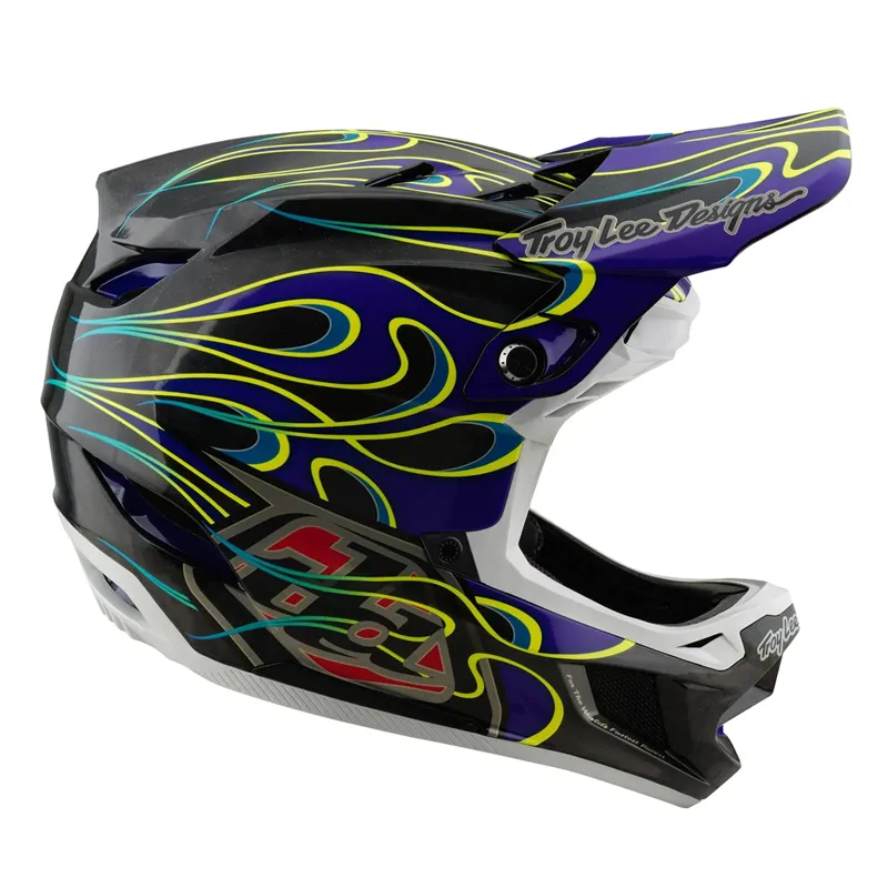 Troy Lee Designs D4 Carbon Mips Full Face Helmet - Torched Black/Purple-1