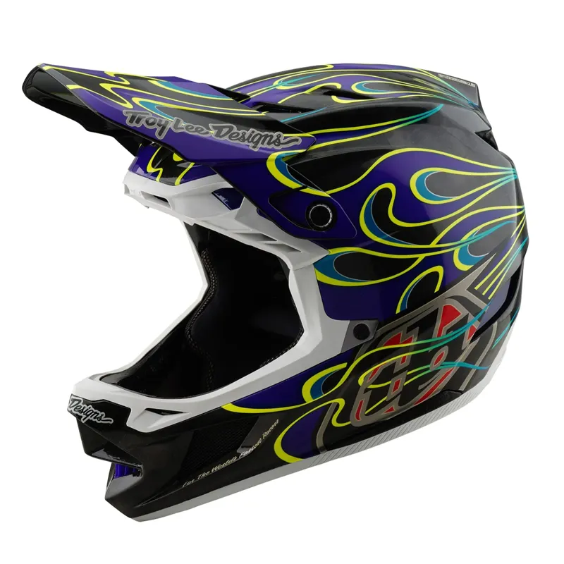 Troy Lee Designs D4 Carbon Mips Full Face Helmet - Torched Black/Purple-2