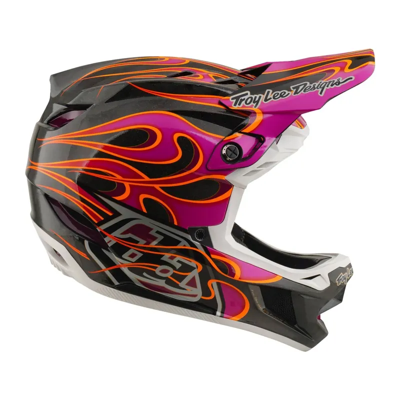 Troy Lee Designs D4 Carbon Mips Full Face Helmet - Torched Carbon/Magenta-3