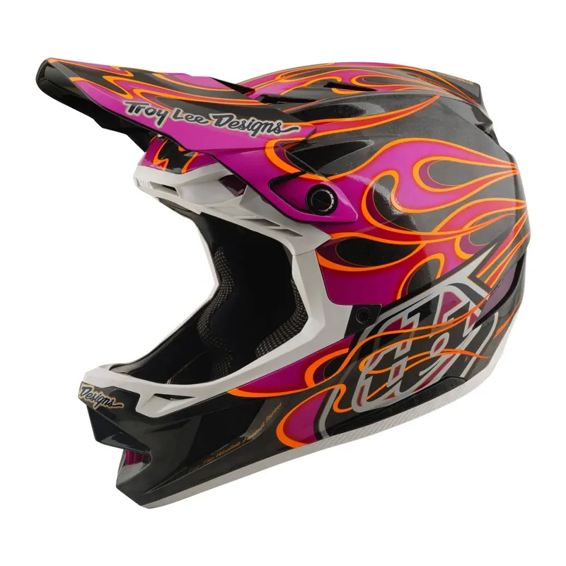 Troy Lee Designs D4 Carbon Mips Full Face Helmet - Torched Carbon/Magenta