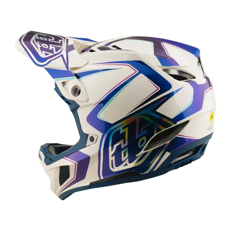 Troy Lee Designs D4 Composite MIPS Full Face Helmet - Flared White/Indigo-4