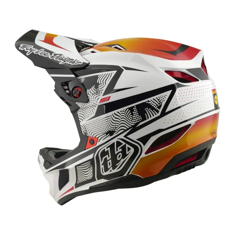 Troy Lee Designs D4 Composite MIPS Full Face Helmet - Lined Up White-4
