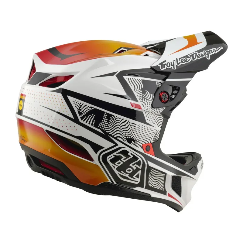 Troy Lee Designs D4 Composite MIPS Full Face Helmet - Lined Up White-5