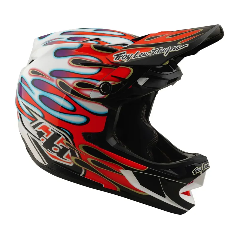 Troy Lee Designs D4 Composite MIPS Full Face Helmet - Overspray White/Red-1