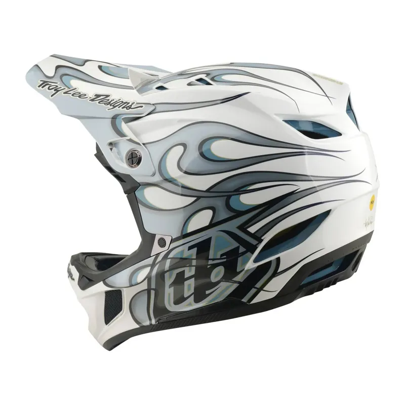 Troy Lee Designs D4 Composite MIPS Full Face Helmet - Torched White/Silver-4