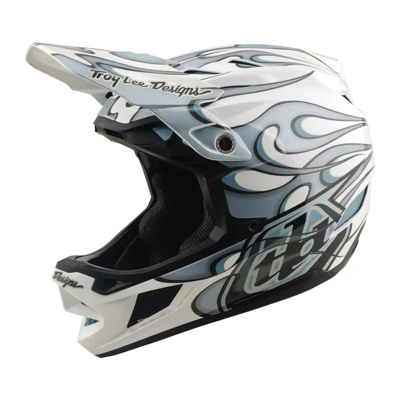 Troy Lee Designs D4 Composite MIPS Full Face Helmet - Torched White/Silver