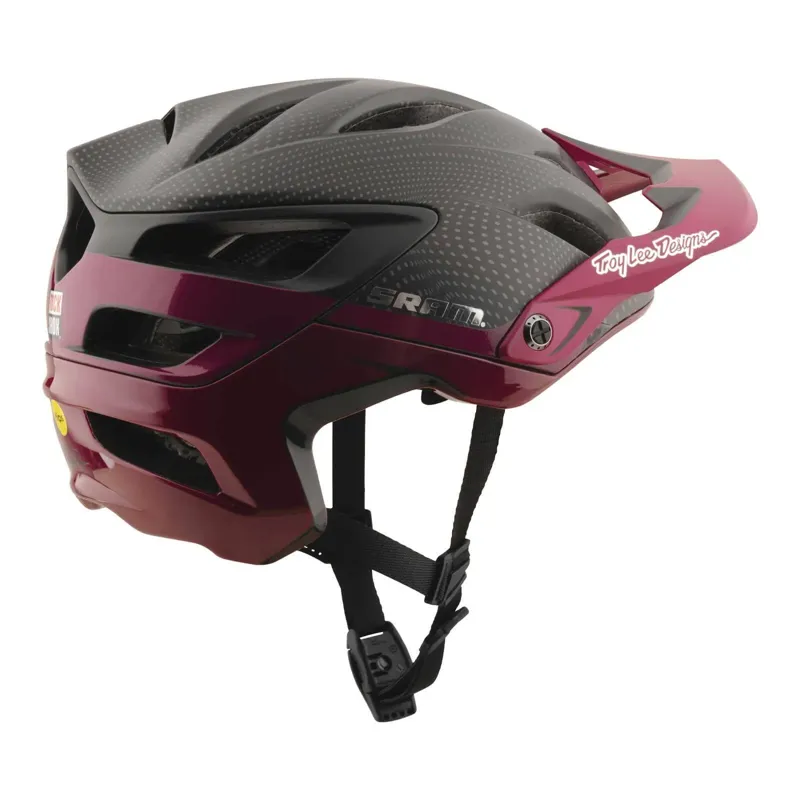 Troy Lee Designs X SRAM Radioscape A3 Mips MTB Helmet - Black/Berry-1