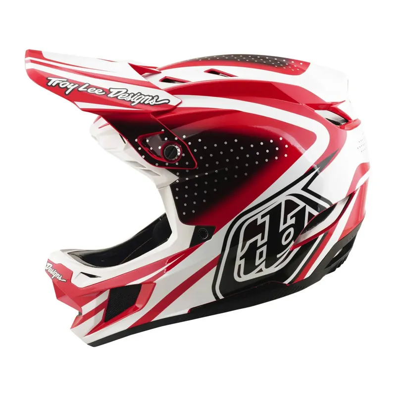 Troy Lee Designs D4 Polyacrylate Mips Full Face Helmet - The Line Fire/White-4