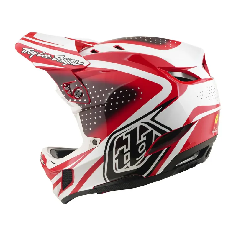 Troy Lee Designs D4 Polyacrylate Mips Full Face Helmet - The Line Fire/White-2