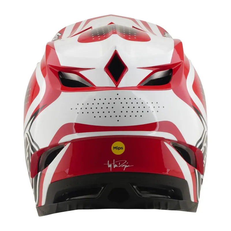 Troy Lee Designs D4 Polyacrylate Mips Full Face Helmet - The Line Fire/White-6