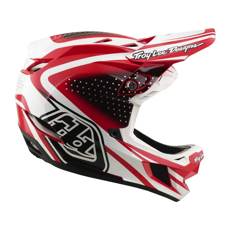 Troy Lee Designs D4 Polyacrylate Mips Full Face Helmet - The Line Fire/White-5