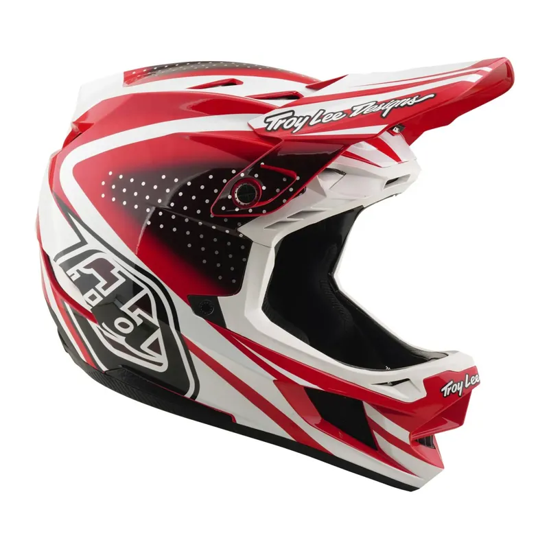 Troy Lee Designs D4 Polyacrylate Mips Full Face Helmet - The Line Fire/White-1
