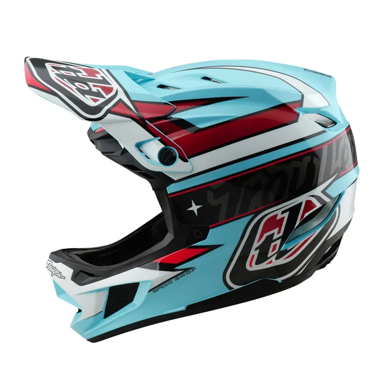 Troy Lee Designs D4 Polyacrylate Mips Full Face Helmet - Linear Blue