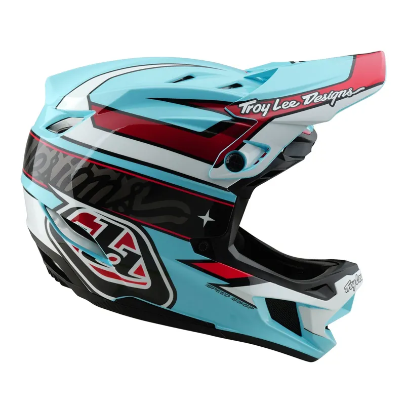 Troy Lee Designs D4 Polyacrylate Mips Full Face Helmet - Linear Blue-1