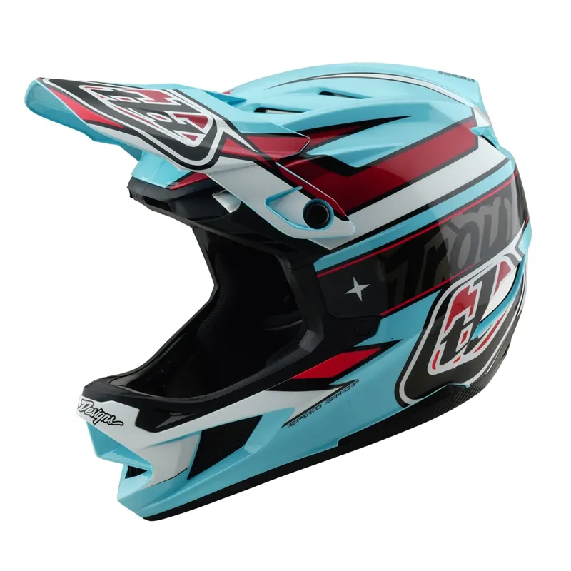 Troy Lee Designs D4 Polyacrylate Mips Full Face Helmet - Linear Blue-2