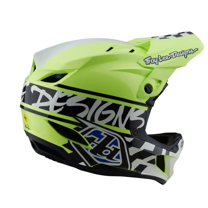 Troy Lee Designs D4 Polyacrylate Mips Full Face Helmet - Fifty-50 Navy/Glo Yellow-5