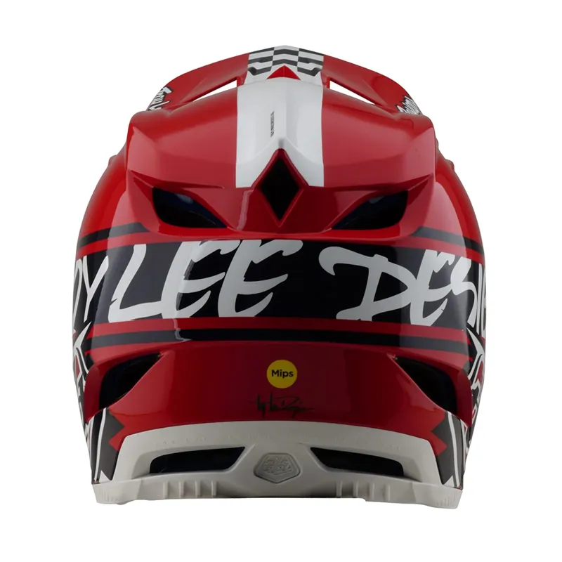 Troy Lee Designs D4 Polyacrylate Mips Full Face Helmet - Fifty-50 White/Red-6
