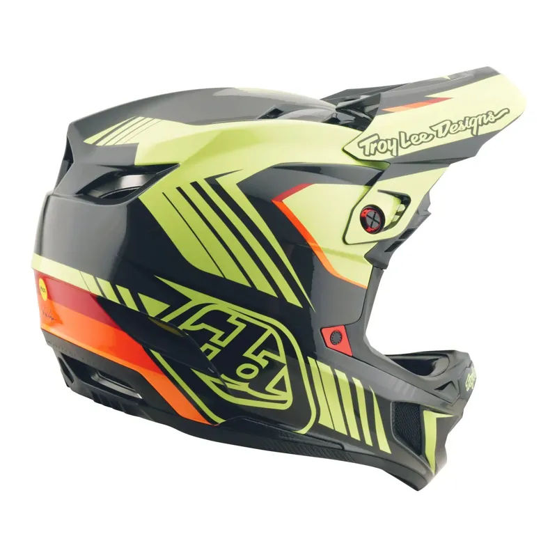 Troy Lee Designs D4 Polyacrylate Full Face Helmet - Qualifer Black/Yellow-3
