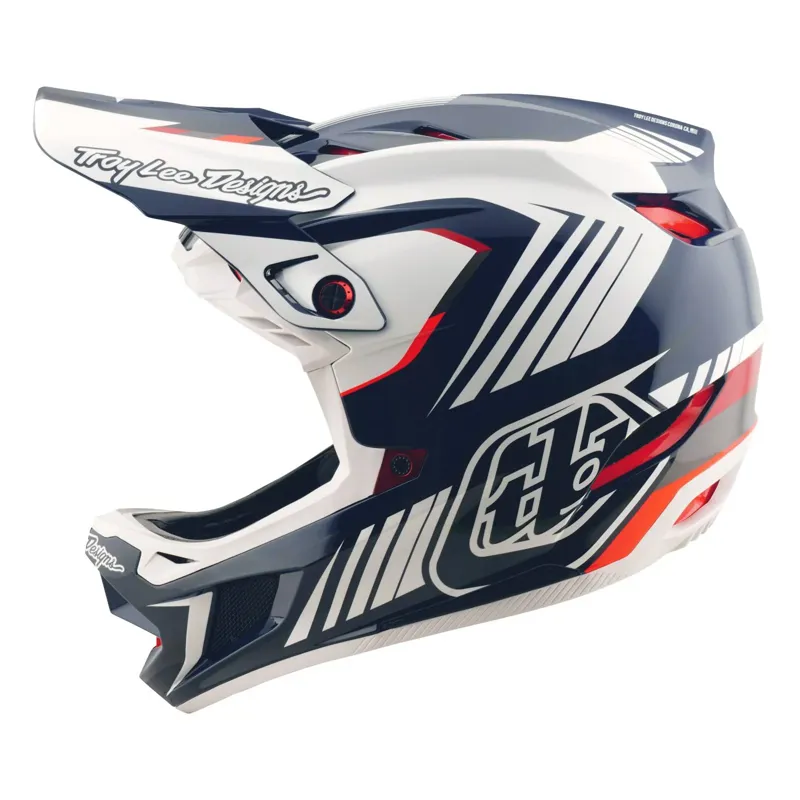 Troy Lee Designs D4 Polyacrylate Full Face Helmet - Qualifer Blue/White-2