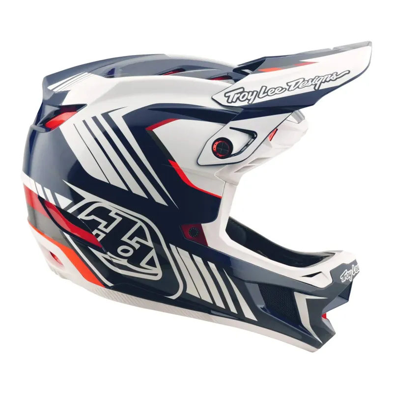 Troy Lee Designs D4 Polyacrylate Full Face Helmet - Qualifer Blue/White-6