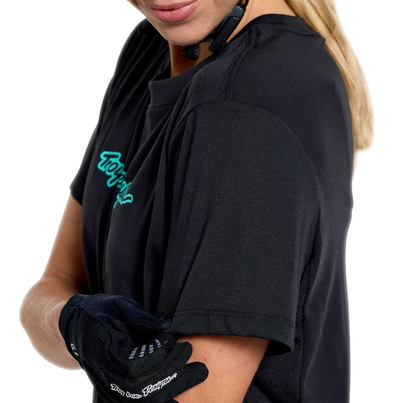 Troy Lee Designs Lilium Ride Women's Technical T-Shirt - Signature Black-8