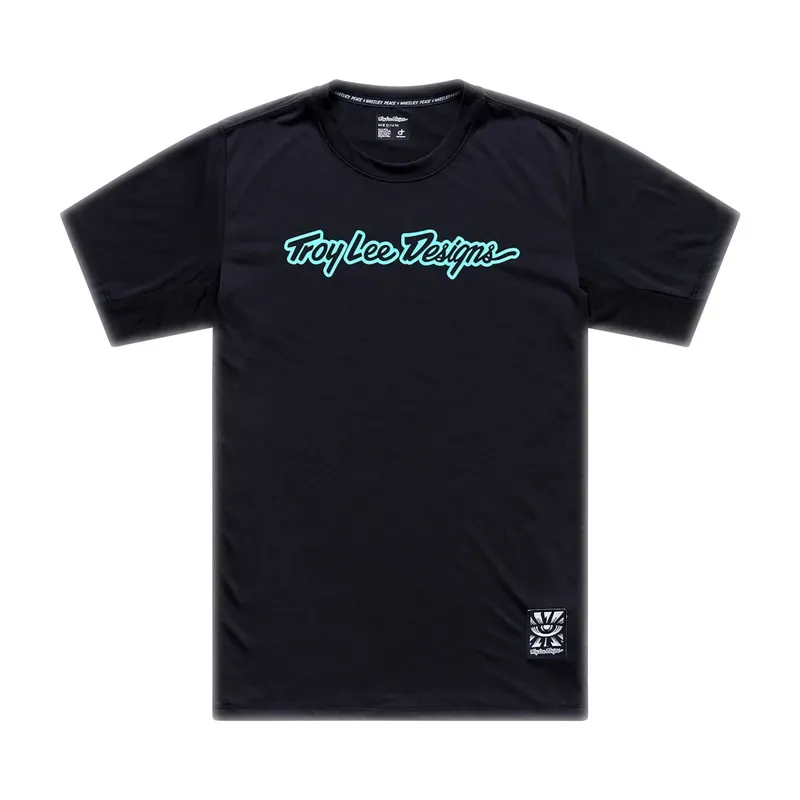 Troy Lee Designs Skyline Ride Men's Short Sleeve Jersey - Signature Black/Real Teal