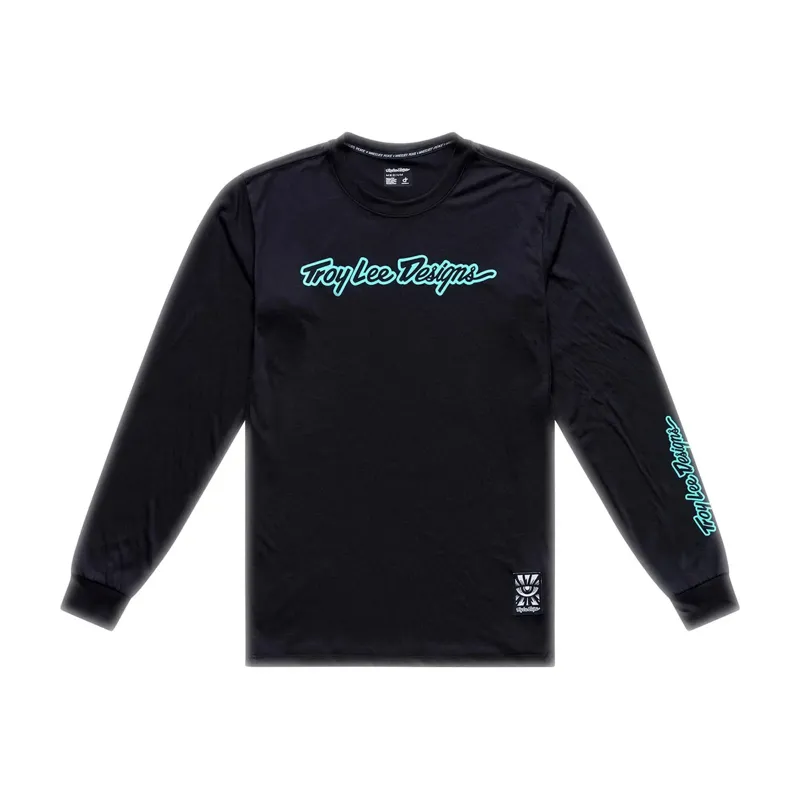 Troy Lee Designs Skyline Ride Men's Long Sleeve Jersey - Signature Black/Real Teal