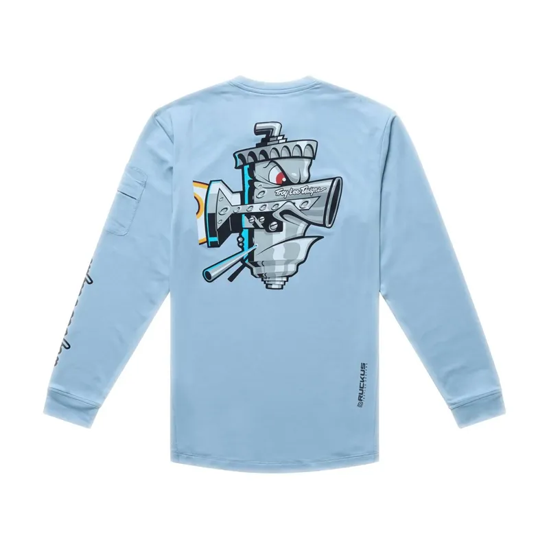 Troy Lee Designs Ruckus Ride Carbs Youth Long Sleeve T-Shirt - Dawn Blue-1