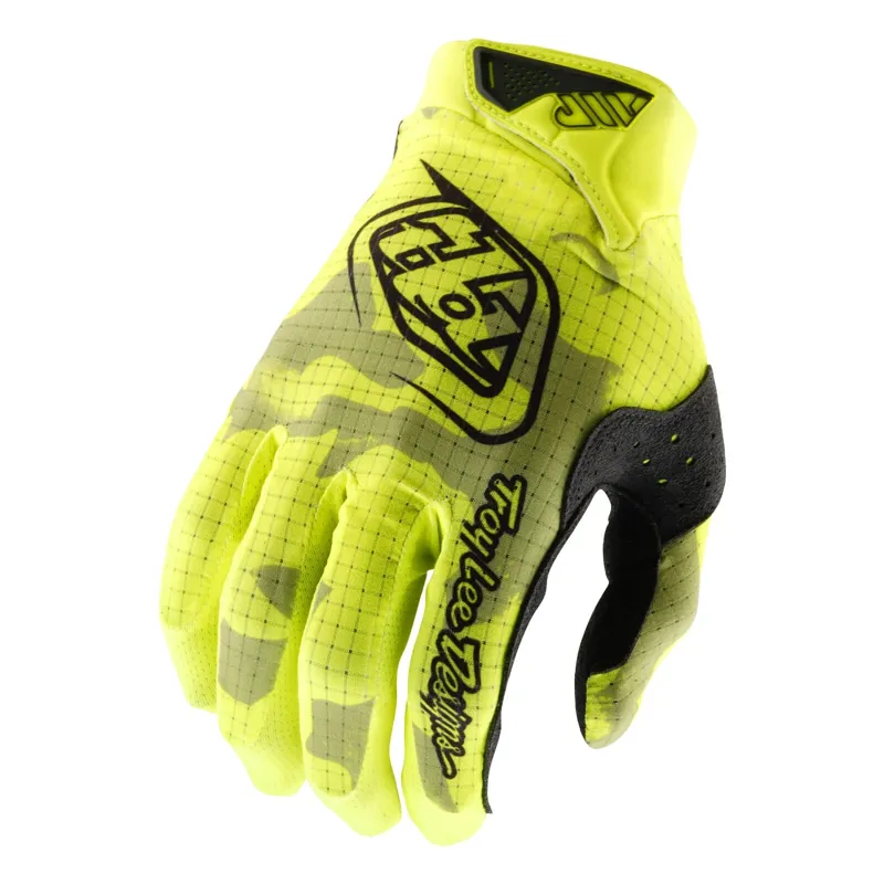 Troy Lee Designs Youth Air Long Finger Gloves - Blotted Flo Yellow