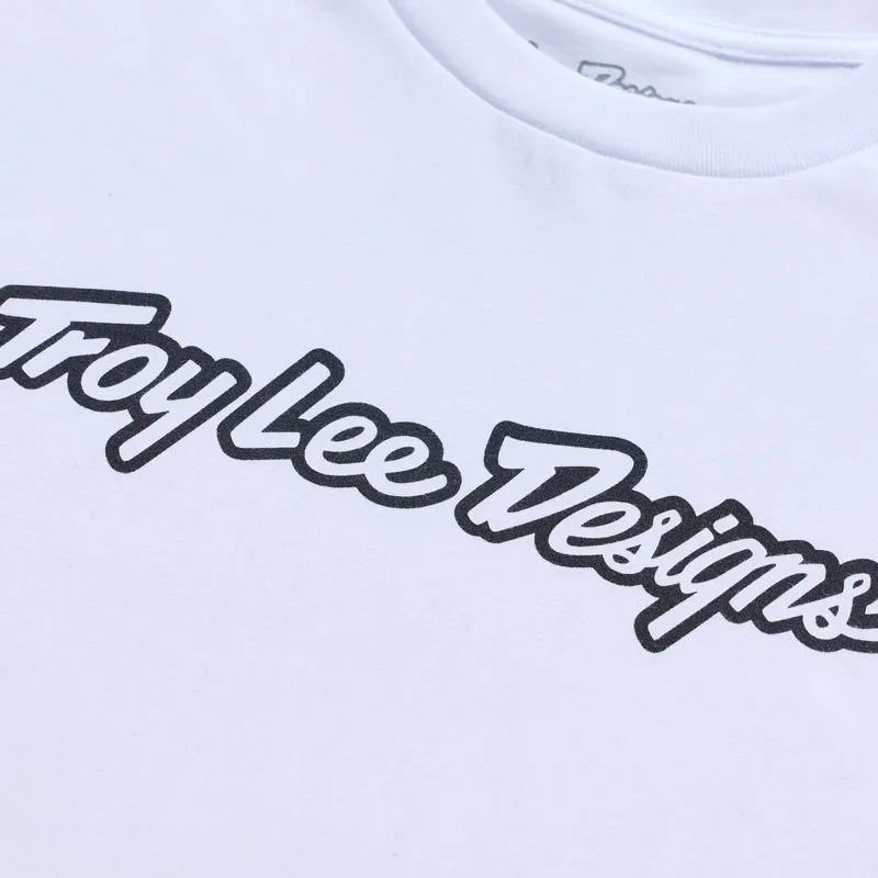 Troy Lee Designs Signature Men's Short Sleeve T-Shirt - White/Black-2
