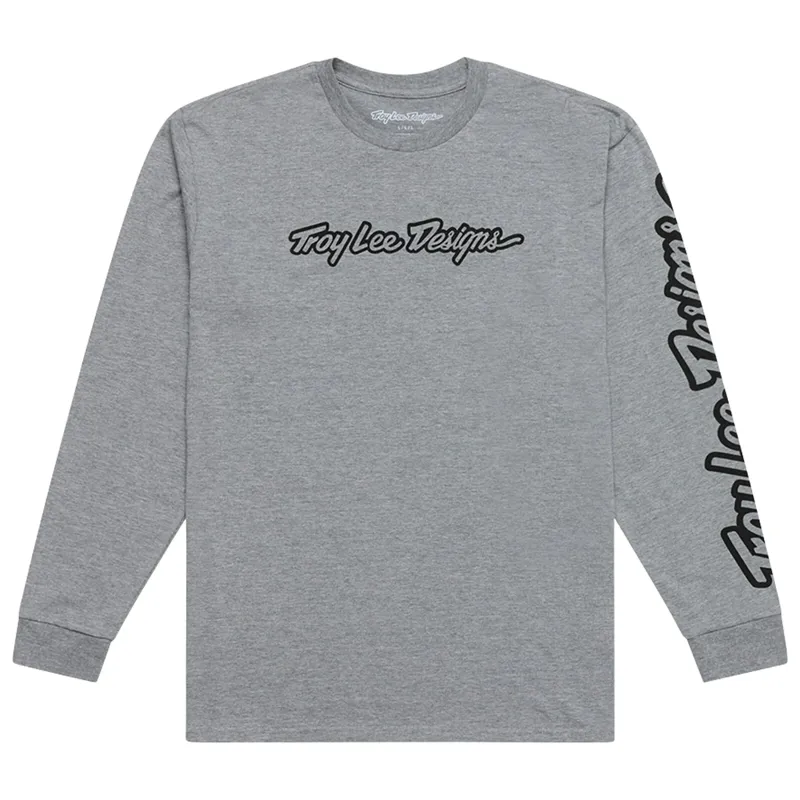Troy Lee Designs Signature Men's Long Sleeve T-Shirt - Grey Heather