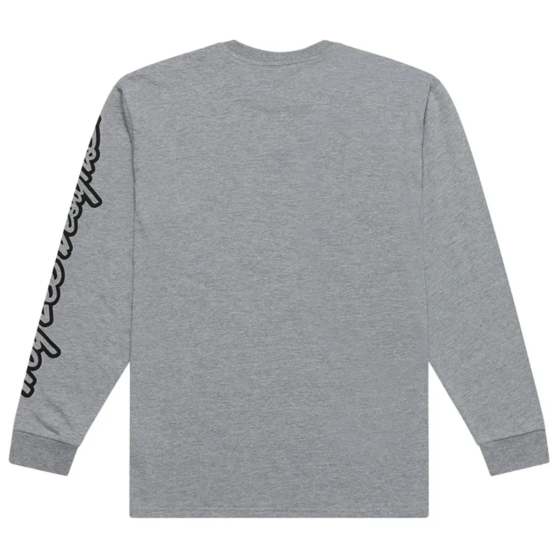 Troy Lee Designs Signature Men's Long Sleeve T-Shirt - Grey Heather-1