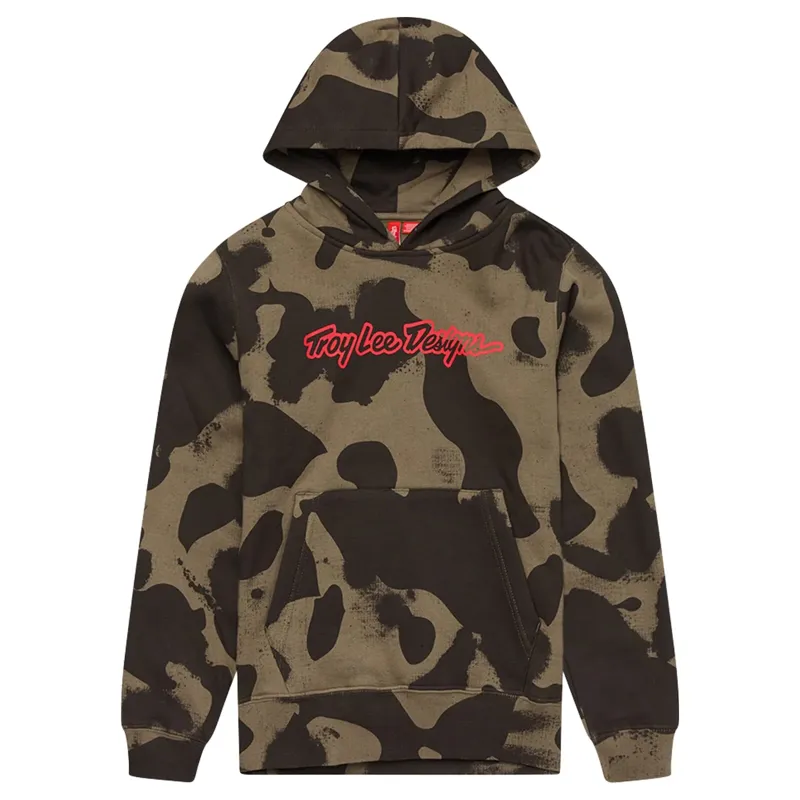 Troy Lee Designs Signature Youth Pullover Hoodie - Olive Camo