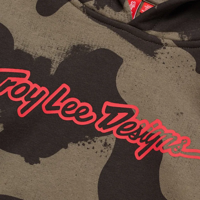 Troy Lee Designs Signature Youth Pullover Hoodie - Olive Camo-2