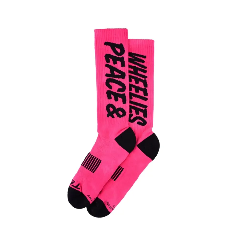 Troy Lee Designs Performance Socks - Peace Wheelies Fuscia