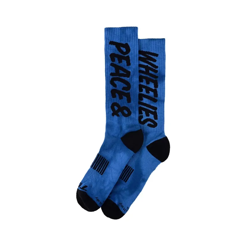Troy Lee Designs Performance Socks - Peace Wheelies Cobalt