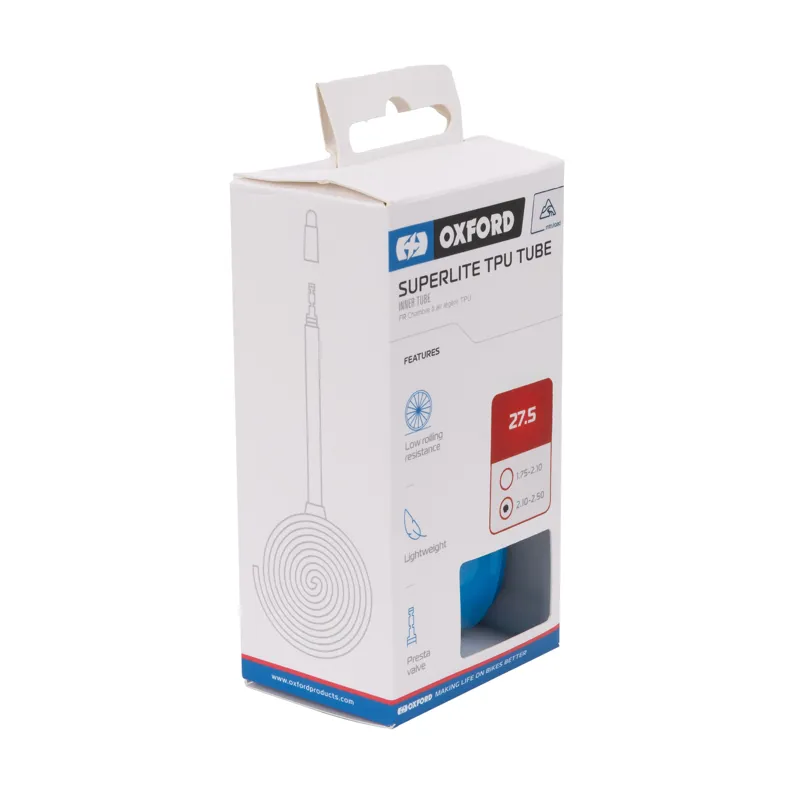Oxford SuperLite TPU Presta Valve Inner Tube - 27.5 x 1.75-2.10 inch