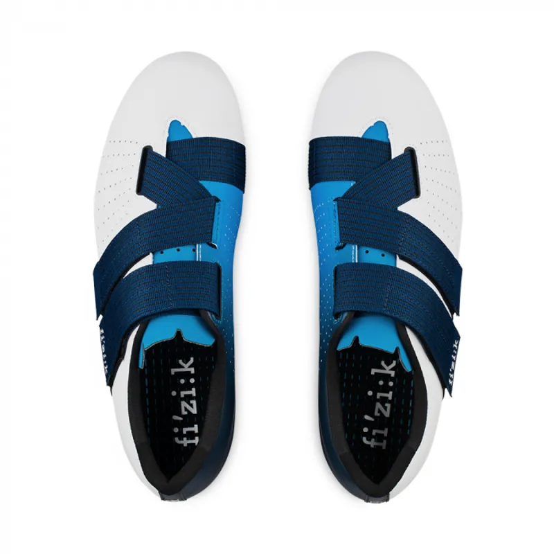 Fizik R1 Vento Powerstrap Movistar Team Road Shoes - White/Blue-2