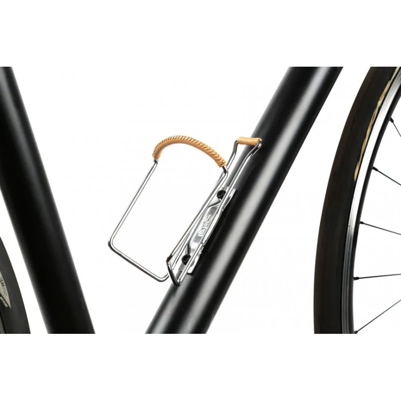 Zefal Vintage Water Bottle Cage Silver Brown Leather